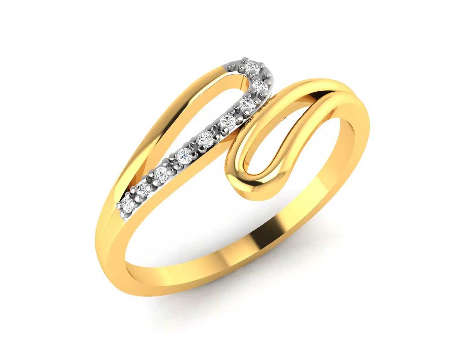 Ring-5707 diamond ring gold 3D print model_0