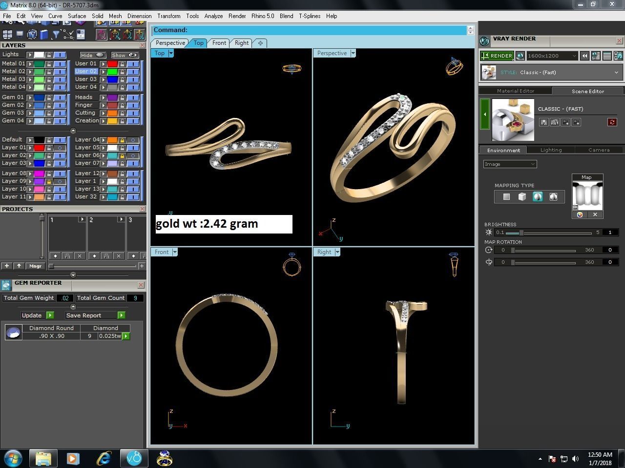 Ring-5707 diamond ring gold 3D print model_9