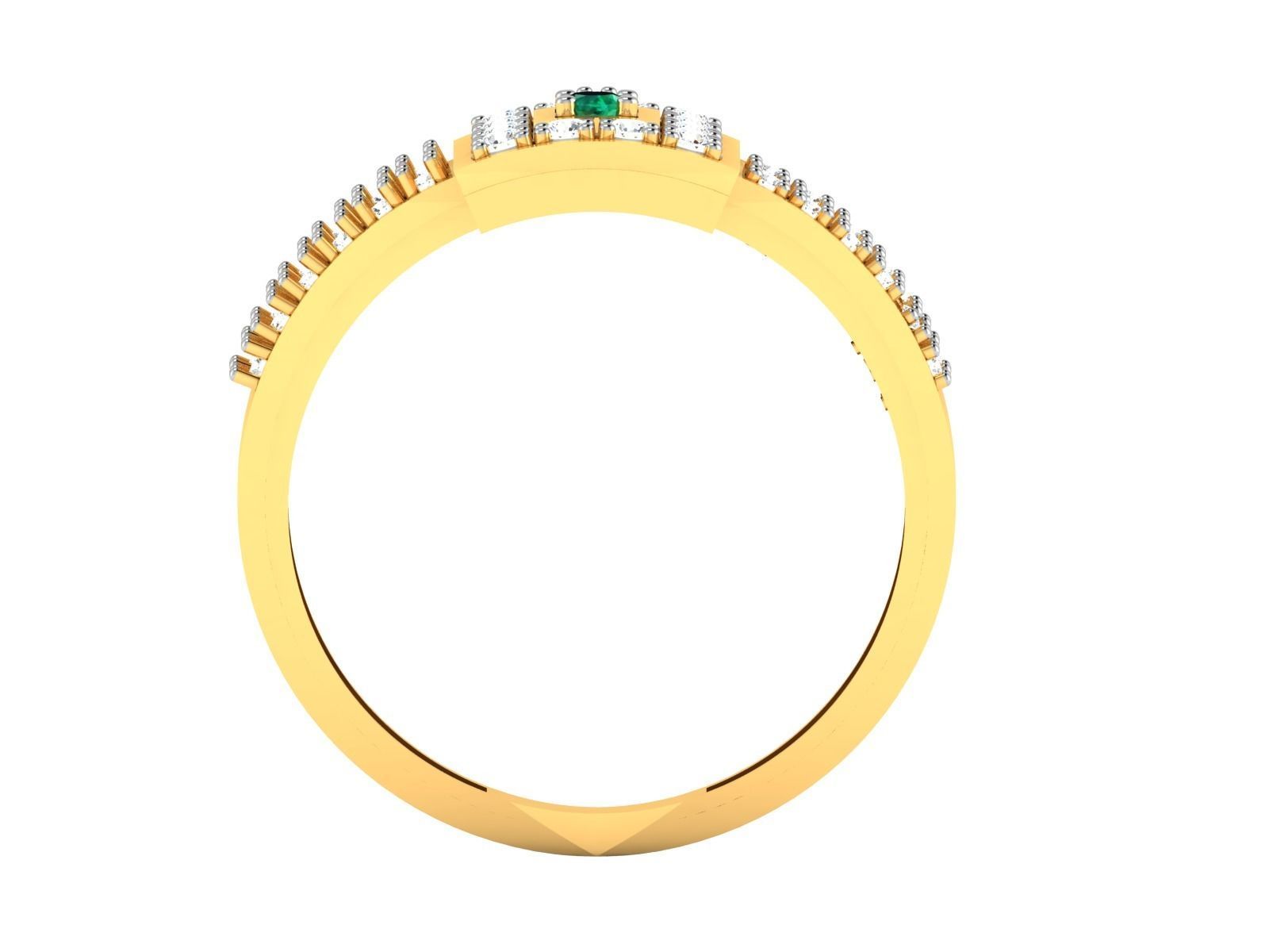 Ring-5617 emerald and diamond ring 3D print model_4