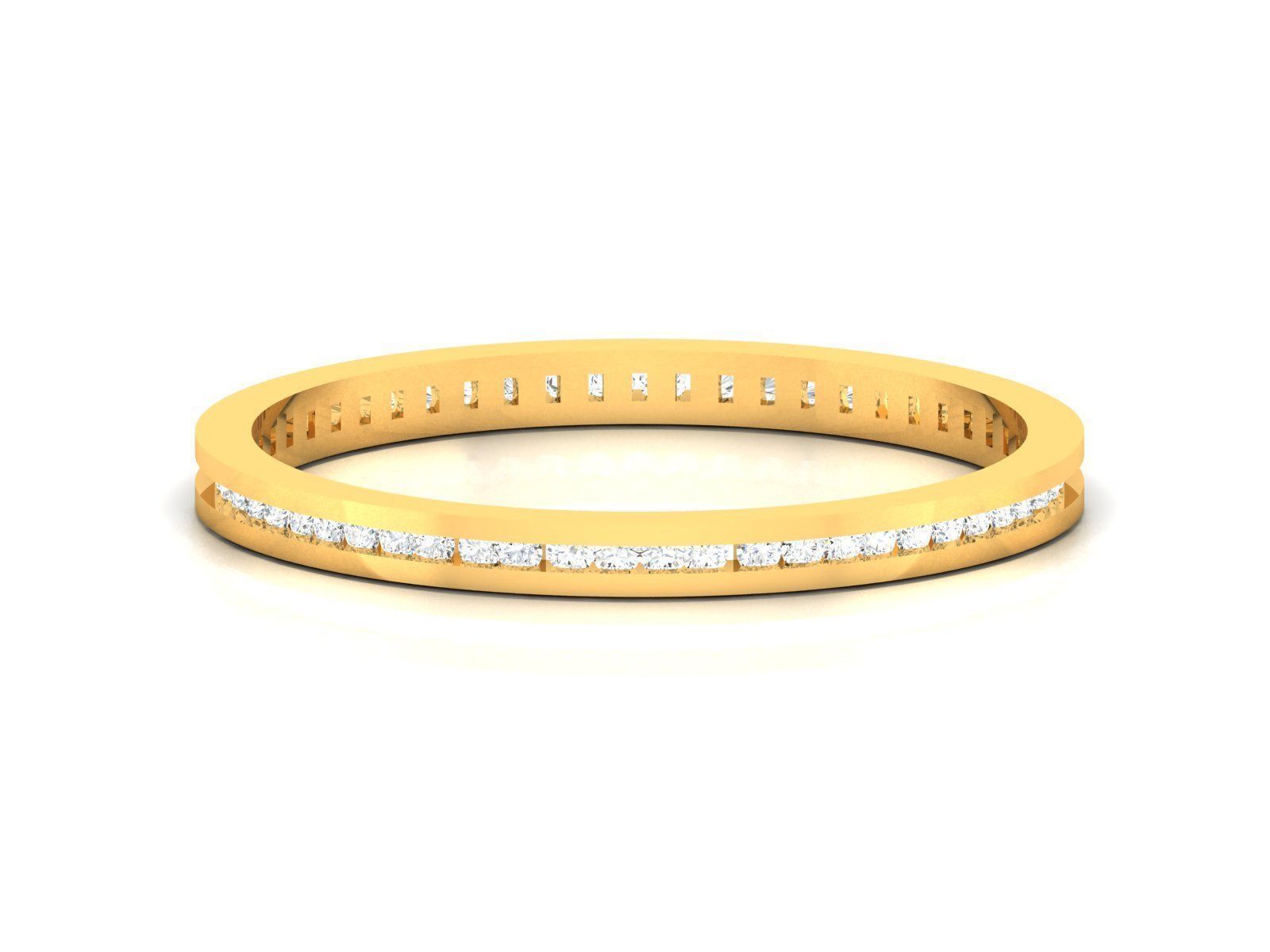 Ring-5610 gold and diamond hoop earring 3D print model_6