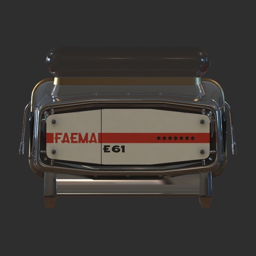 Faema e61 espresso machine and  FP Grinder with a coffee cup 3D model_9
