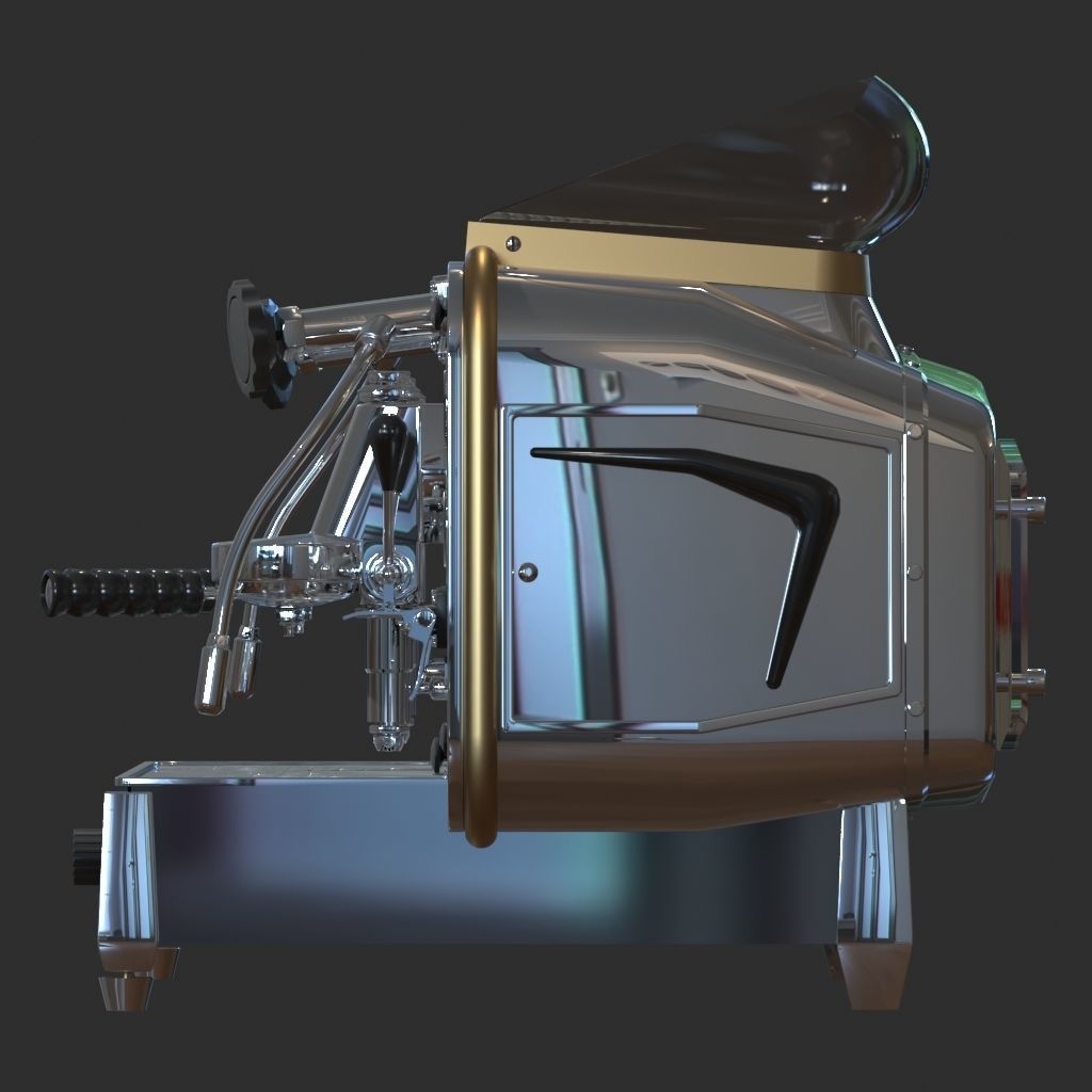 Faema e61 espresso machine and  FP Grinder with a coffee cup 3D model_8