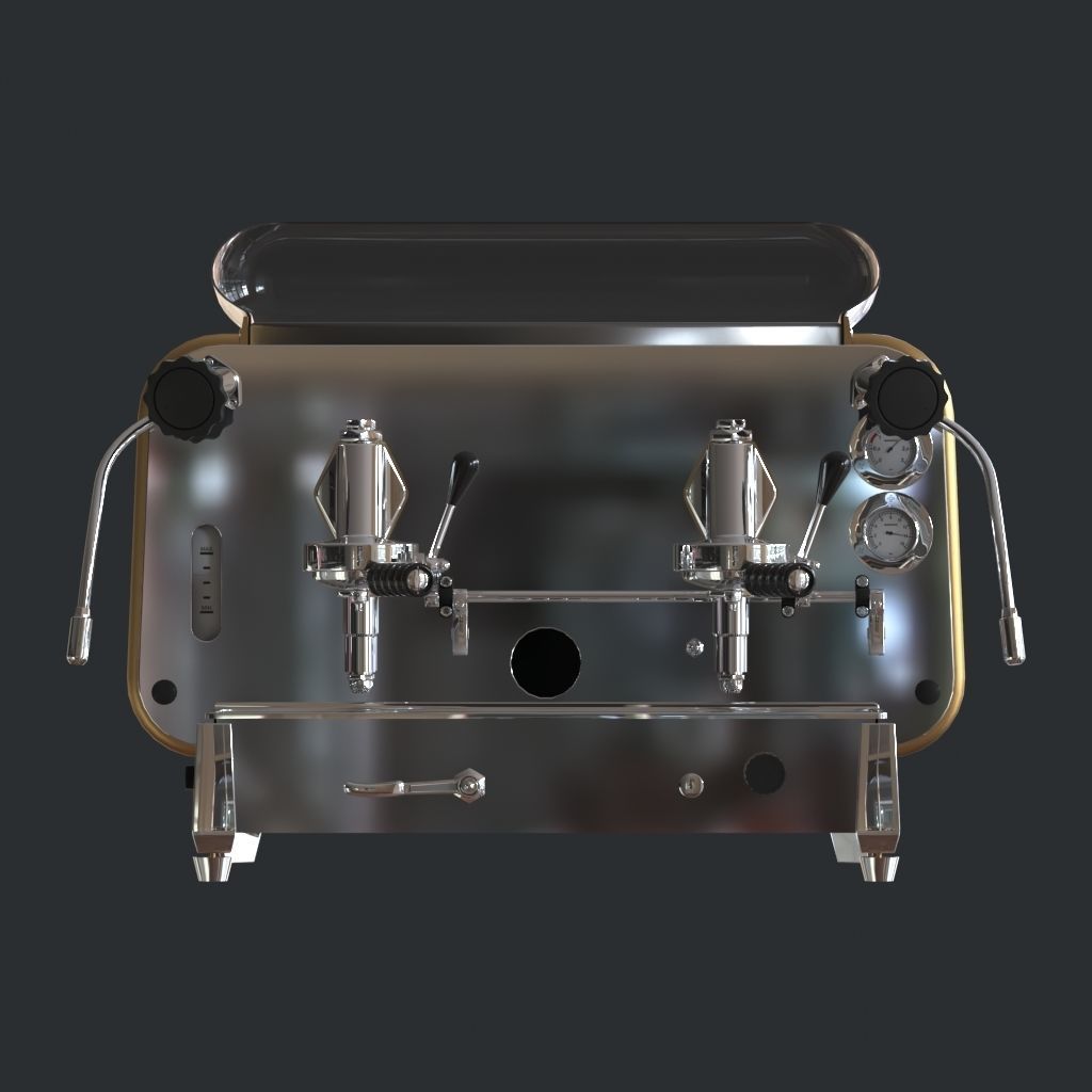 Faema e61 espresso machine and  FP Grinder with a coffee cup 3D model_6