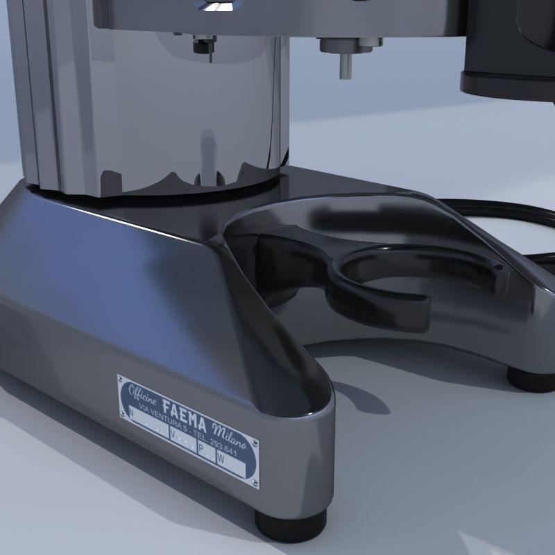 Faema e61 espresso machine and  FP Grinder with a coffee cup 3D model_15