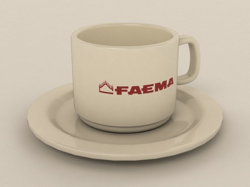 Faema e61 espresso machine and  FP Grinder with a coffee cup 3D model_21