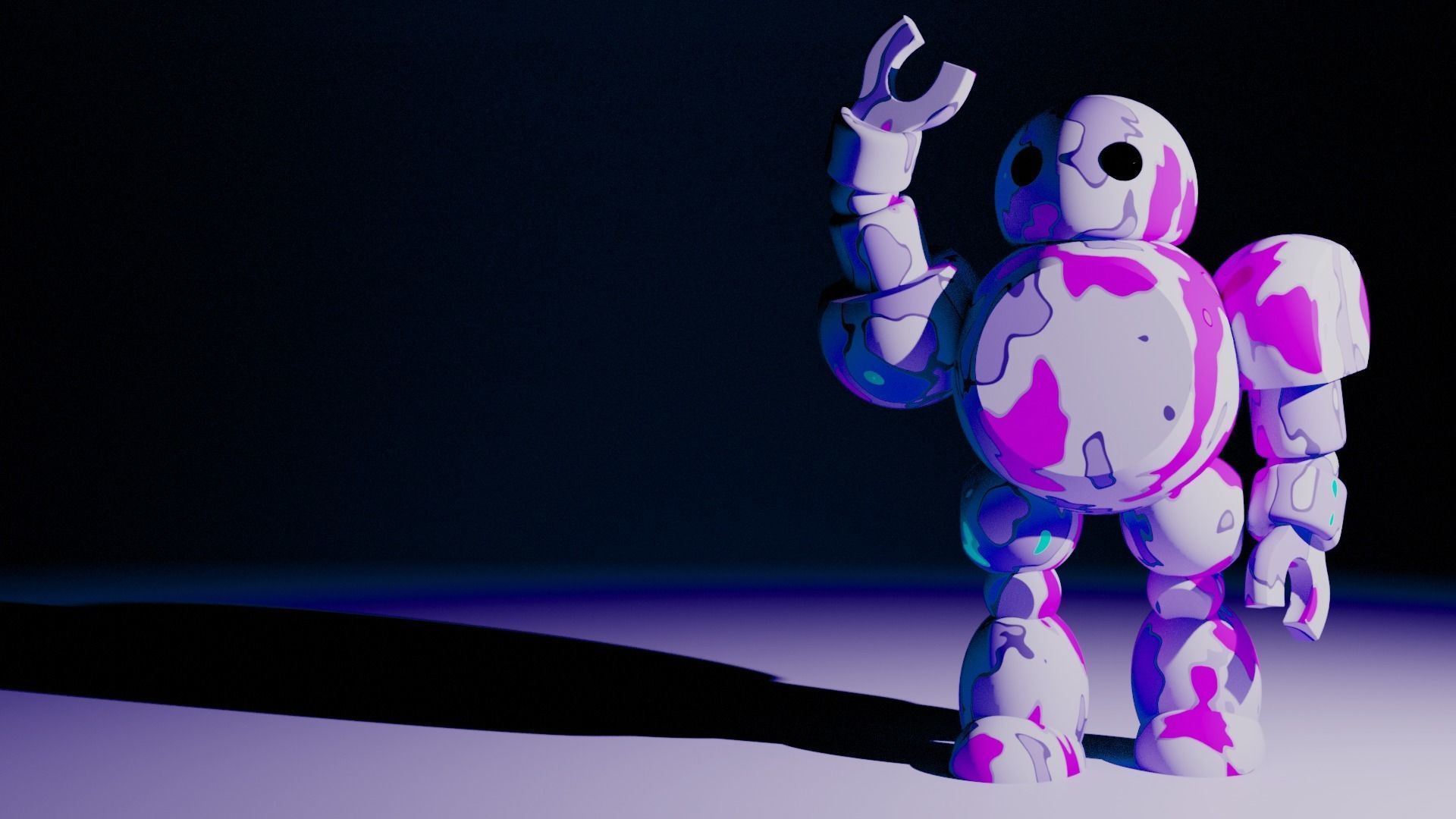 Cute Robot Low-poly 3D model_3