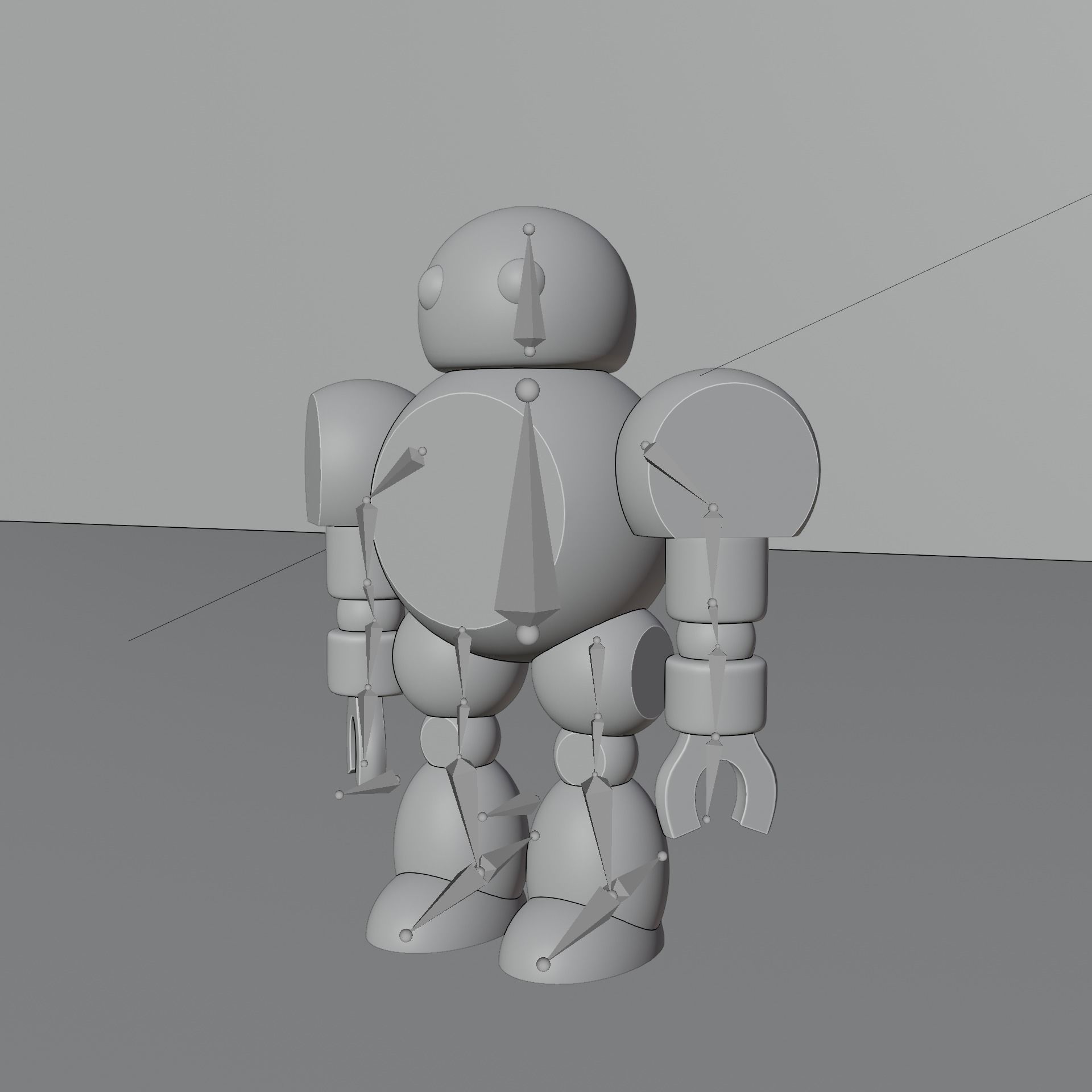 Cute Robot Low-poly 3D model_4