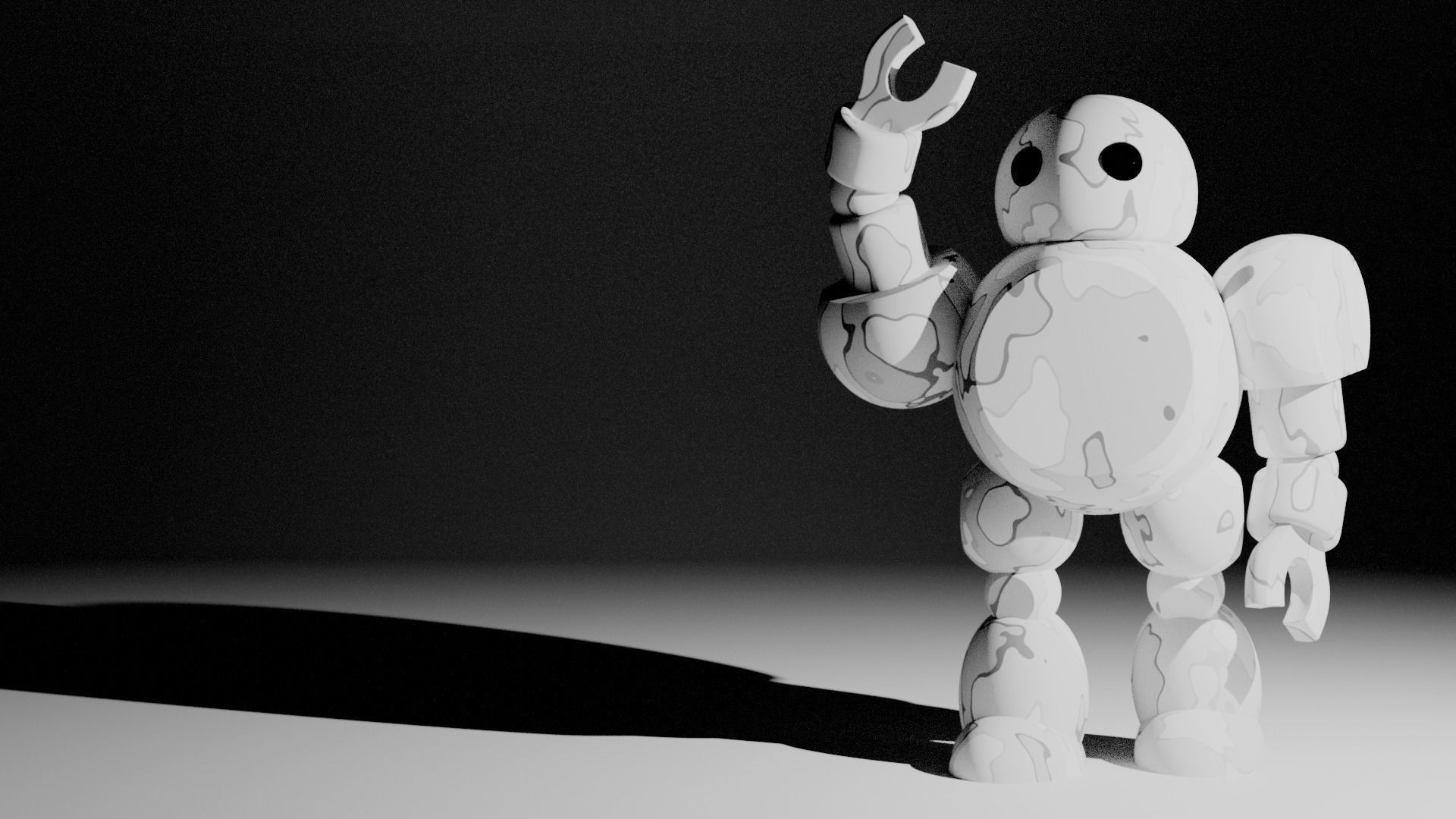 Cute Robot Low-poly 3D model_1