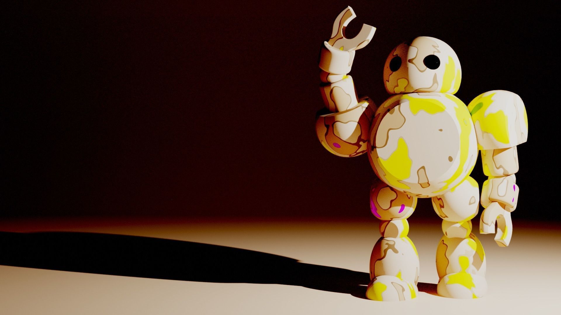 Cute Robot Low-poly 3D model_2