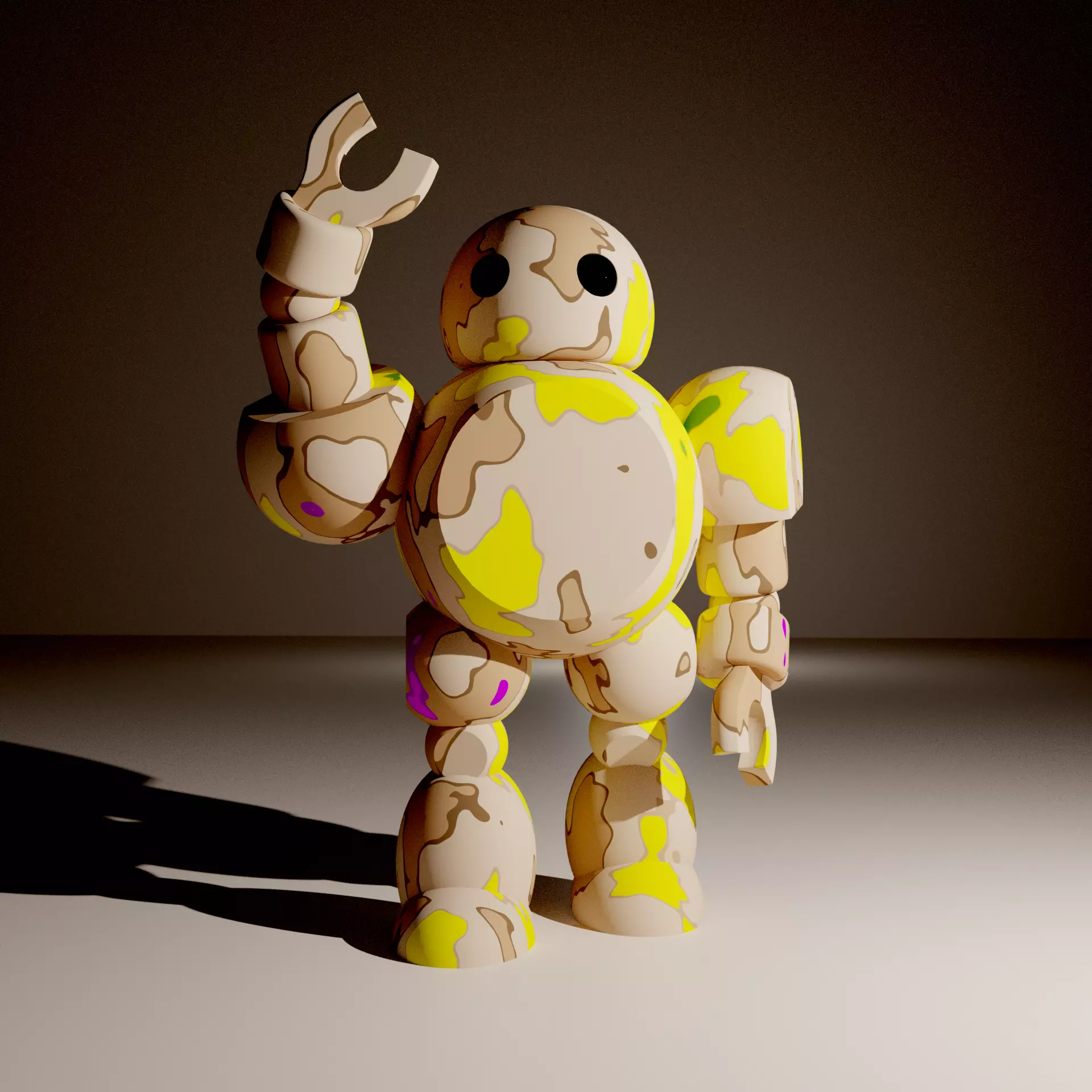 Cute Robot Low-poly 3D model_0