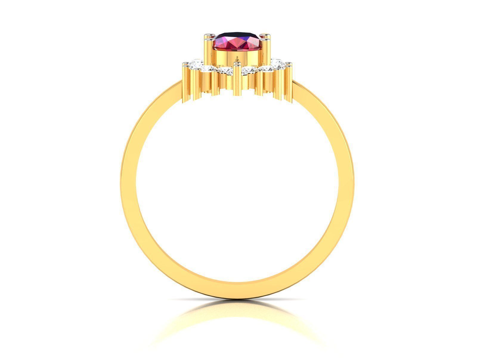 Ring-5601 oval ruby and diamond ring 3D print model_3