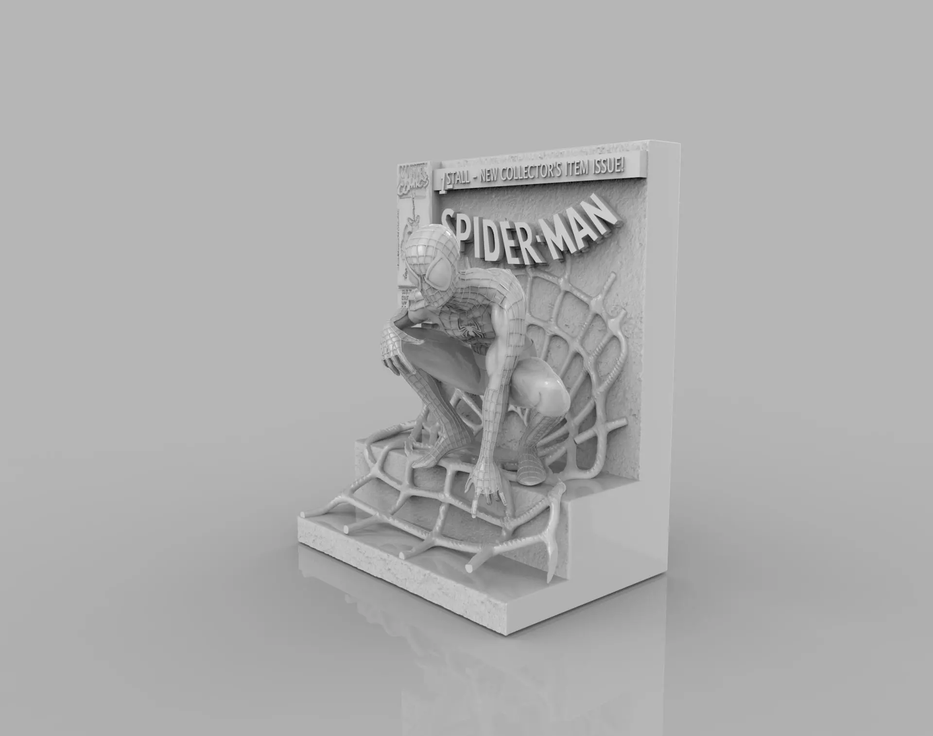 Spider Man Comic Book Statue 3D print model