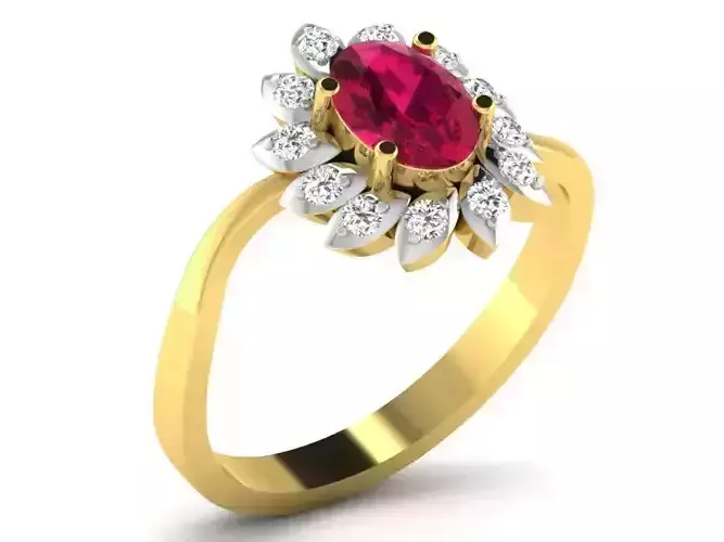 Ring-5600 ruby and diamond ring