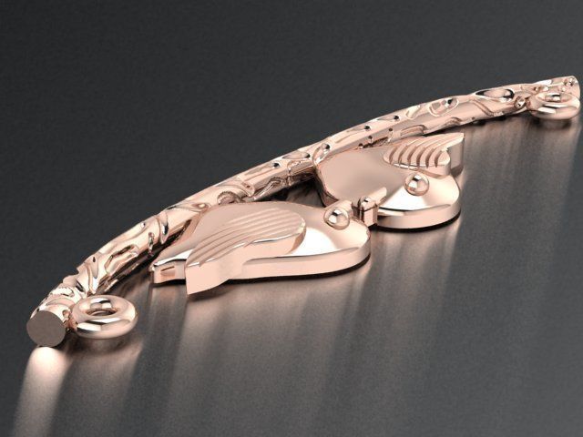 birds on a branch necklace 3D print model_5