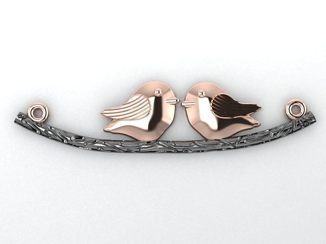birds on a branch necklace 3D print model