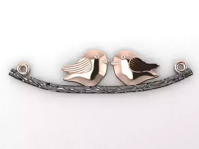 birds on a branch necklace 3D print model