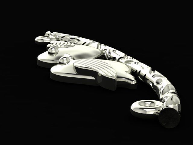 birds on a branch necklace 3D print model_3