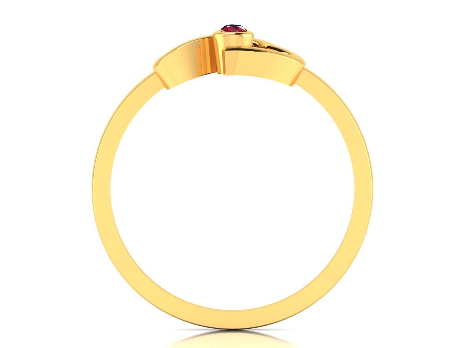Ring-5588 gold ring with ruby stone 3D print model_2