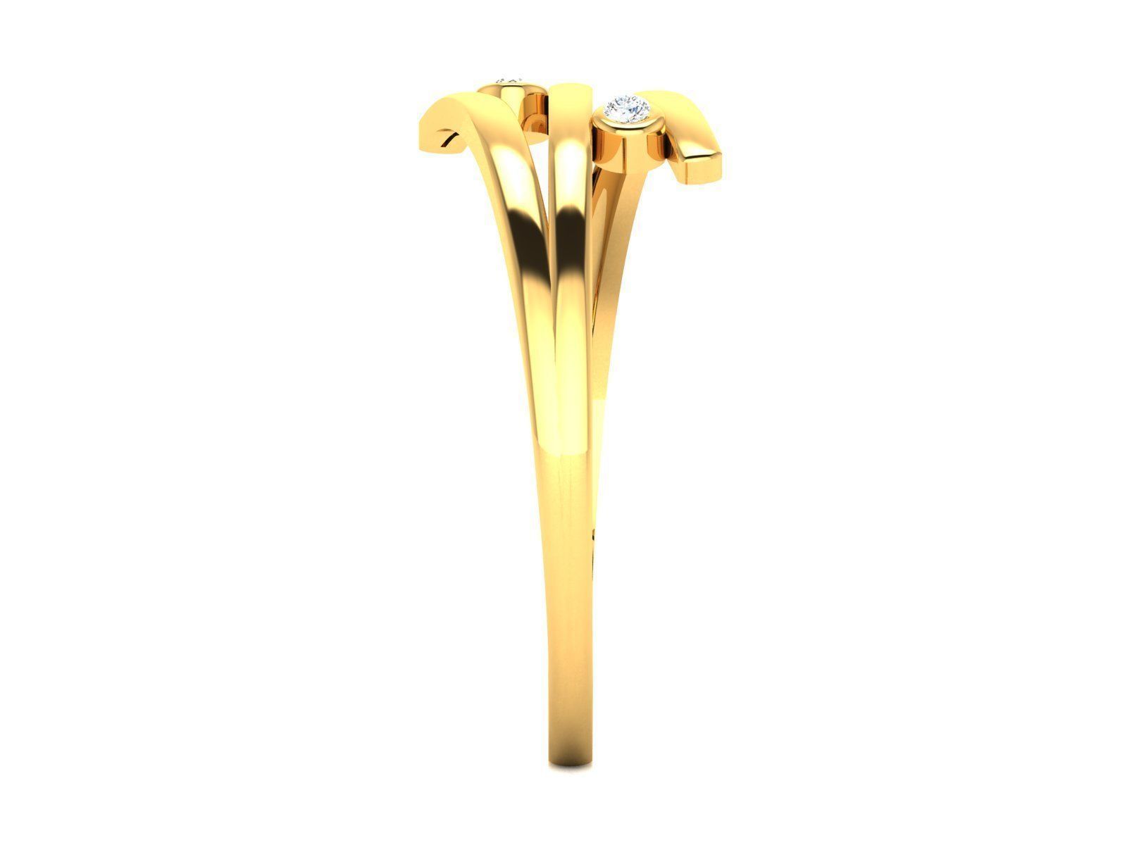 Ring-5586 gold ring with two diamonds 3D print model_5