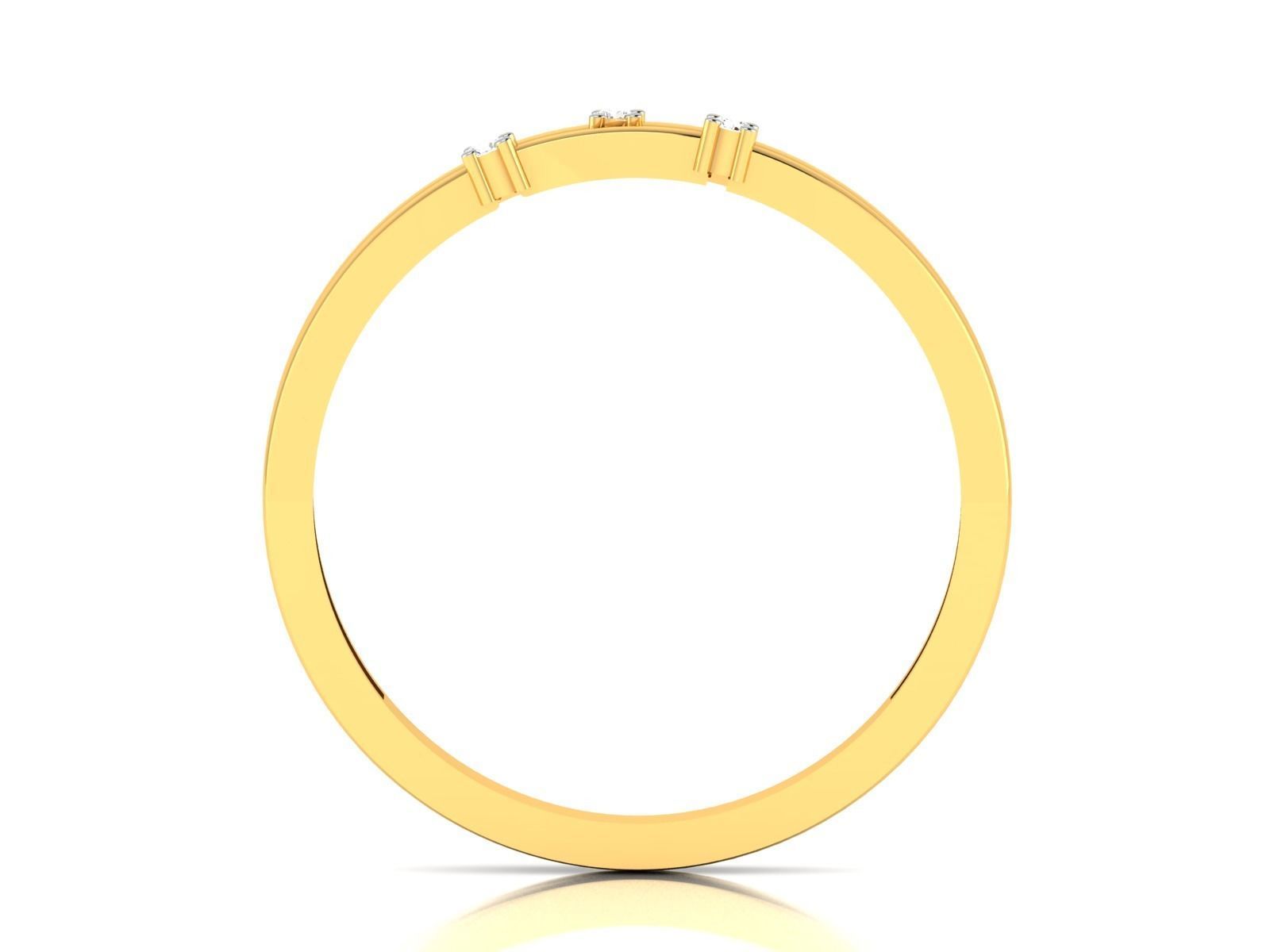 Ring-5328 gold diamond ring with three stones 3D print model_7