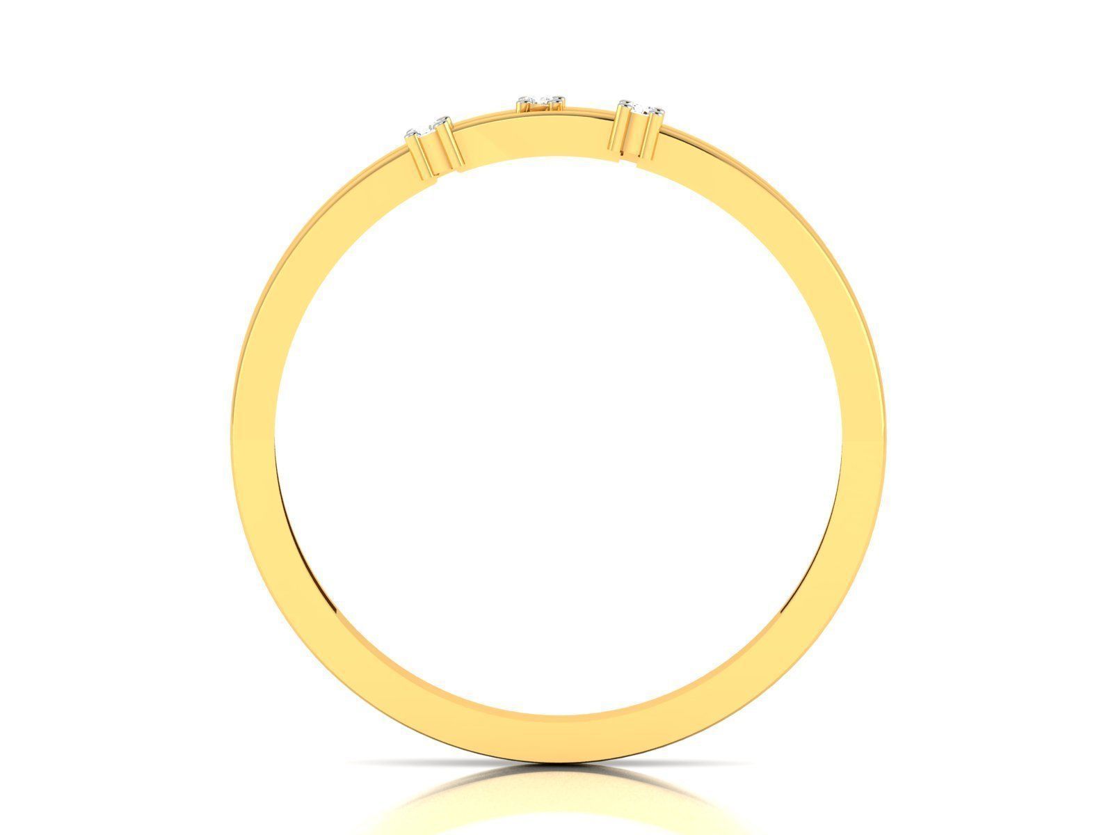 Ring-5328 gold diamond ring with three stones 3D print model_6