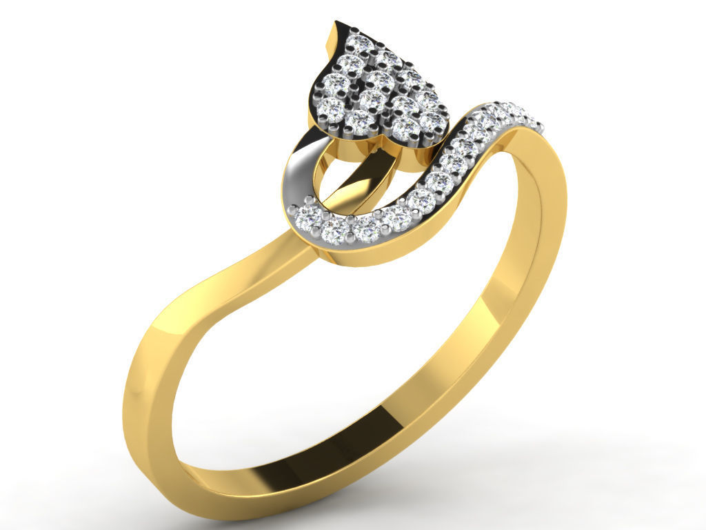 Ring-4952 diamond ring gold 3D print model_8