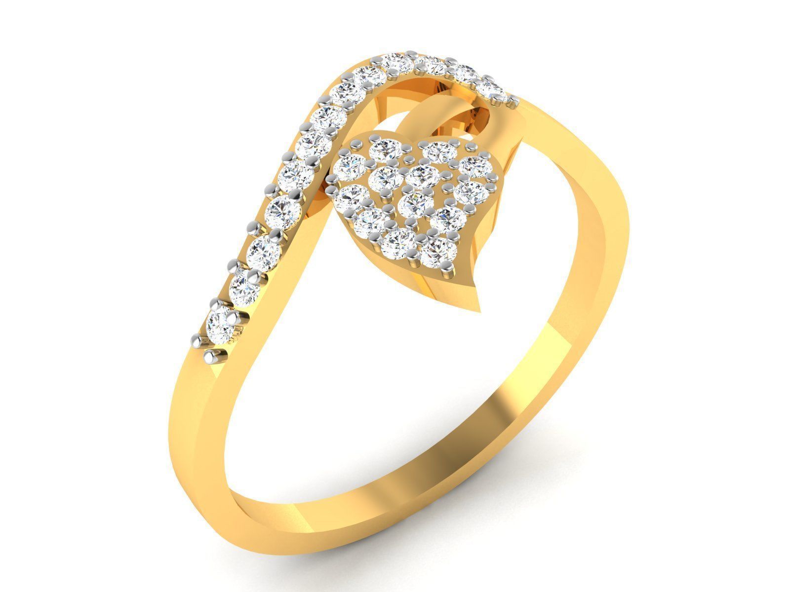 Ring-4952 diamond ring gold 3D print model_1