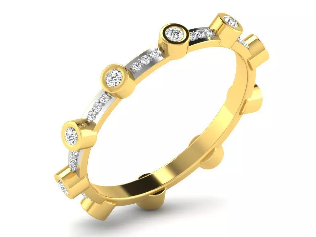 Ring-4219 diamond eternity ring gold 3D print model_0