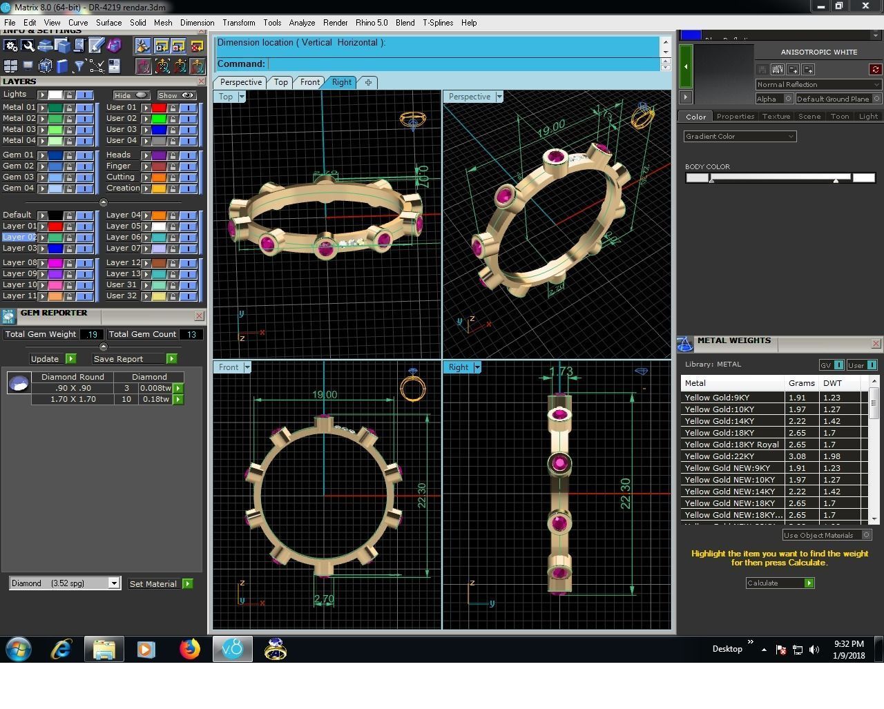 Ring-4219 diamond eternity ring gold 3D print model_9