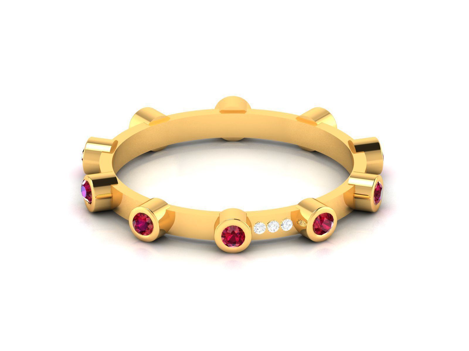 Ring-4219 diamond eternity ring gold 3D print model_7