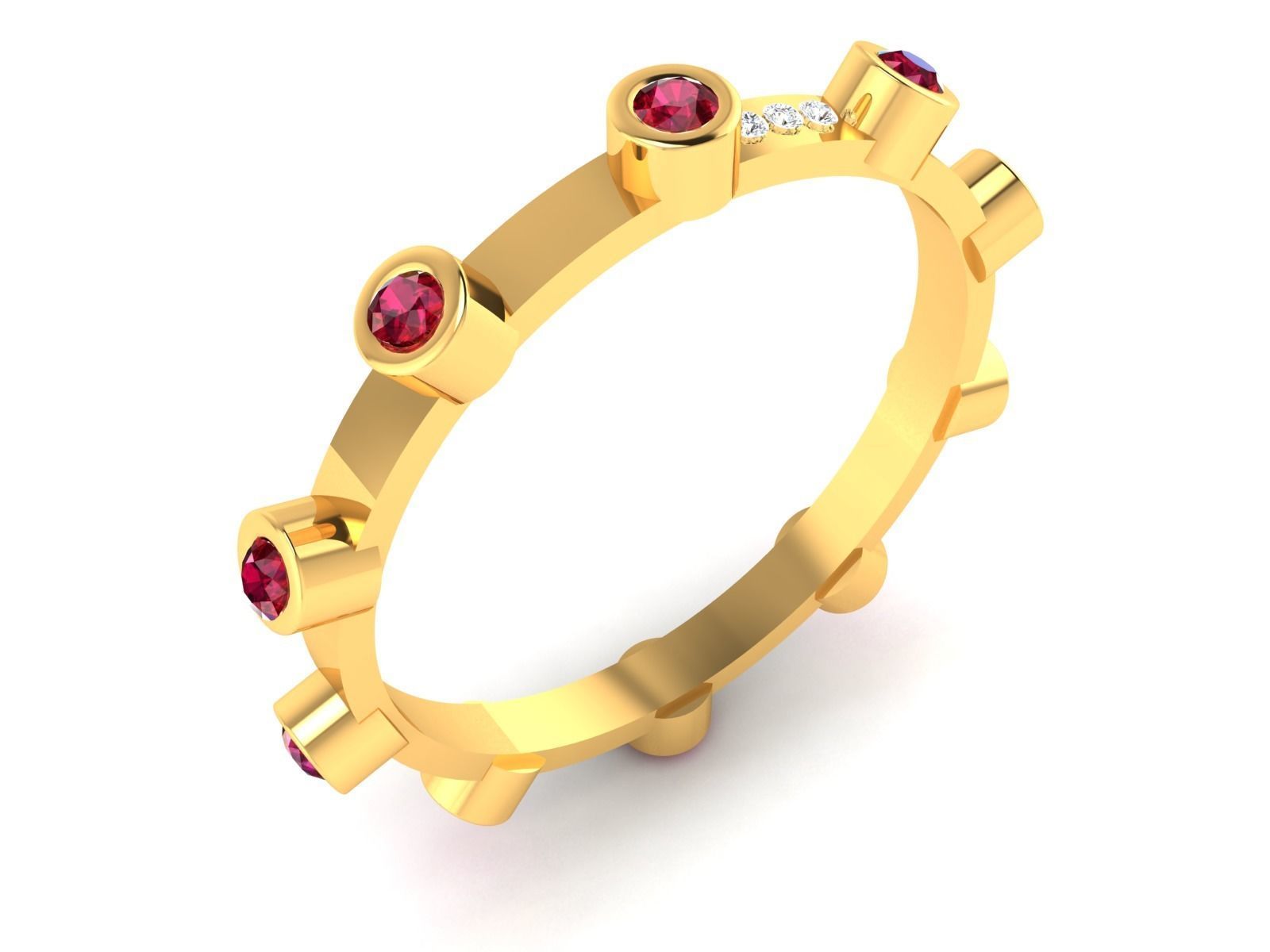 Ring-4219 diamond eternity ring gold 3D print model_1
