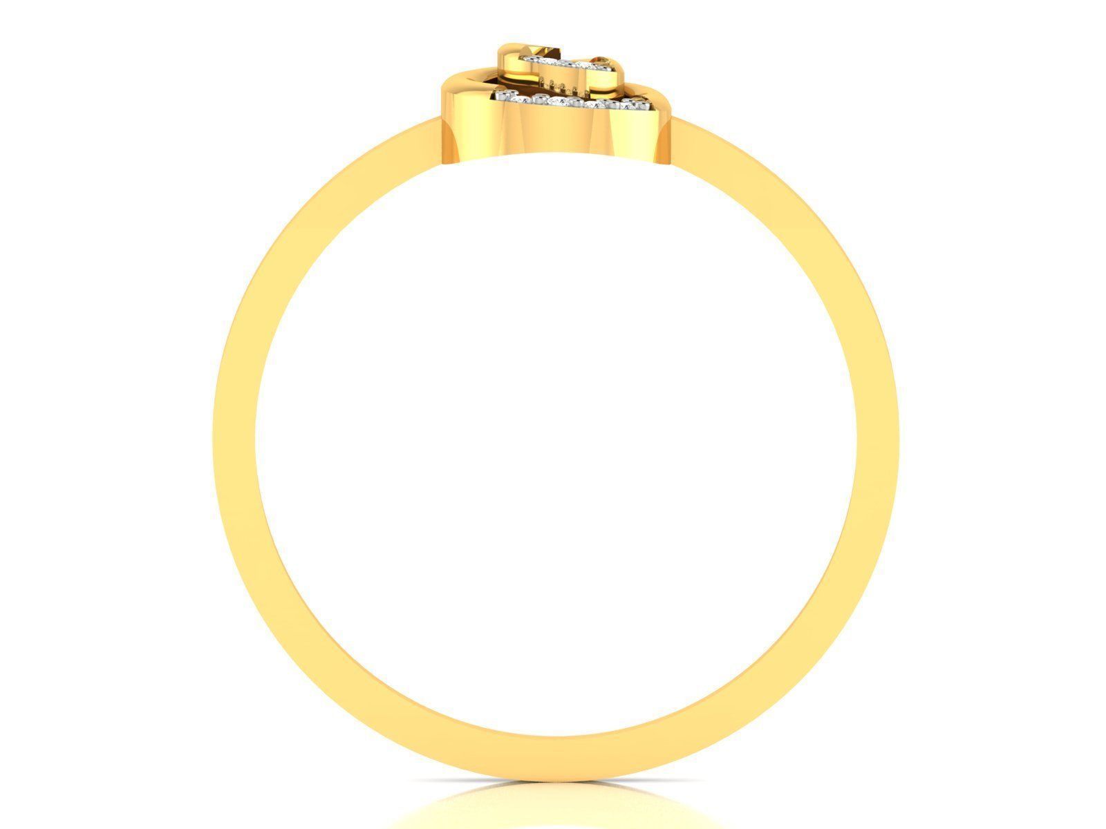 Ring-4193 gold ring with diamonds 3D print model_6