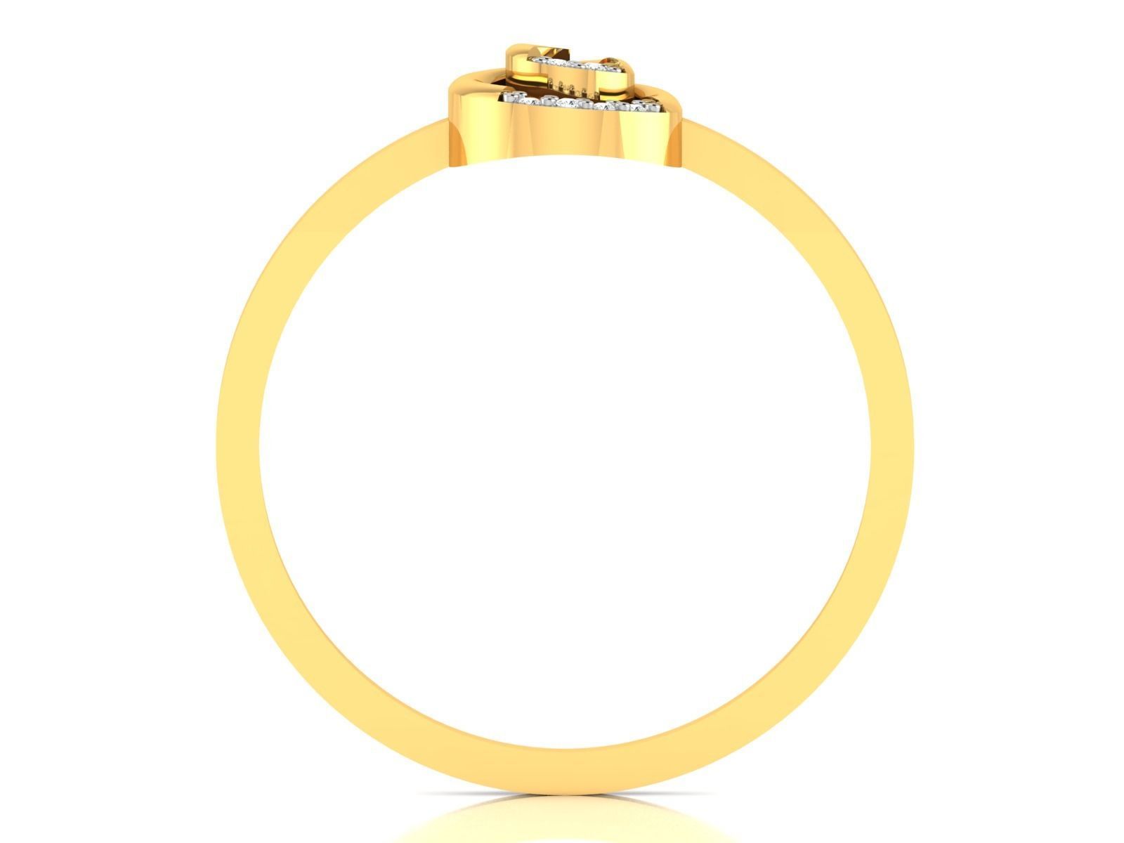 Ring-4193 gold ring with diamonds 3D print model_7