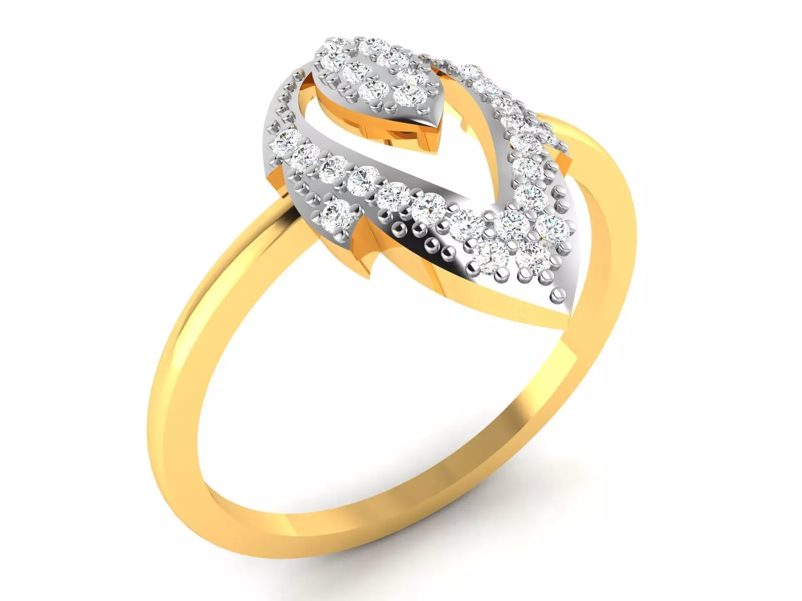 Ring-3430 diamond ring gold 3D print model_0