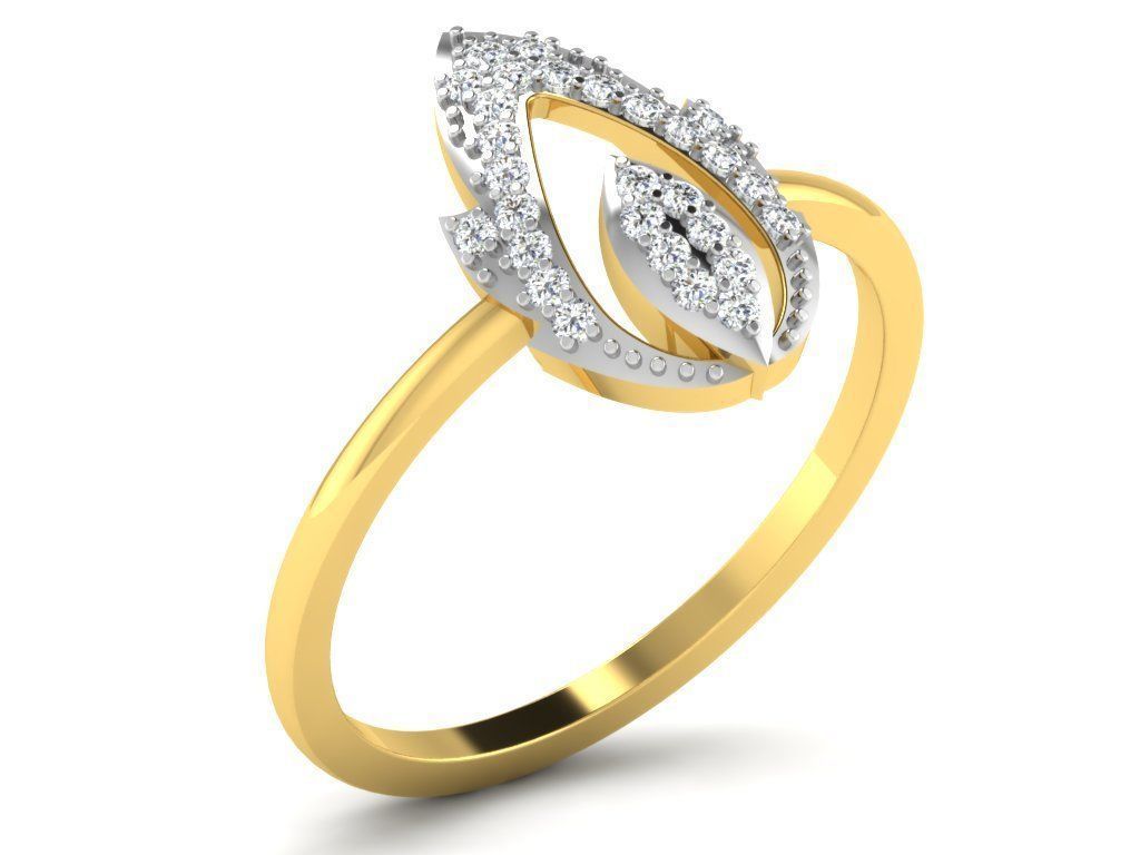 Ring-3430 diamond ring gold 3D print model_8