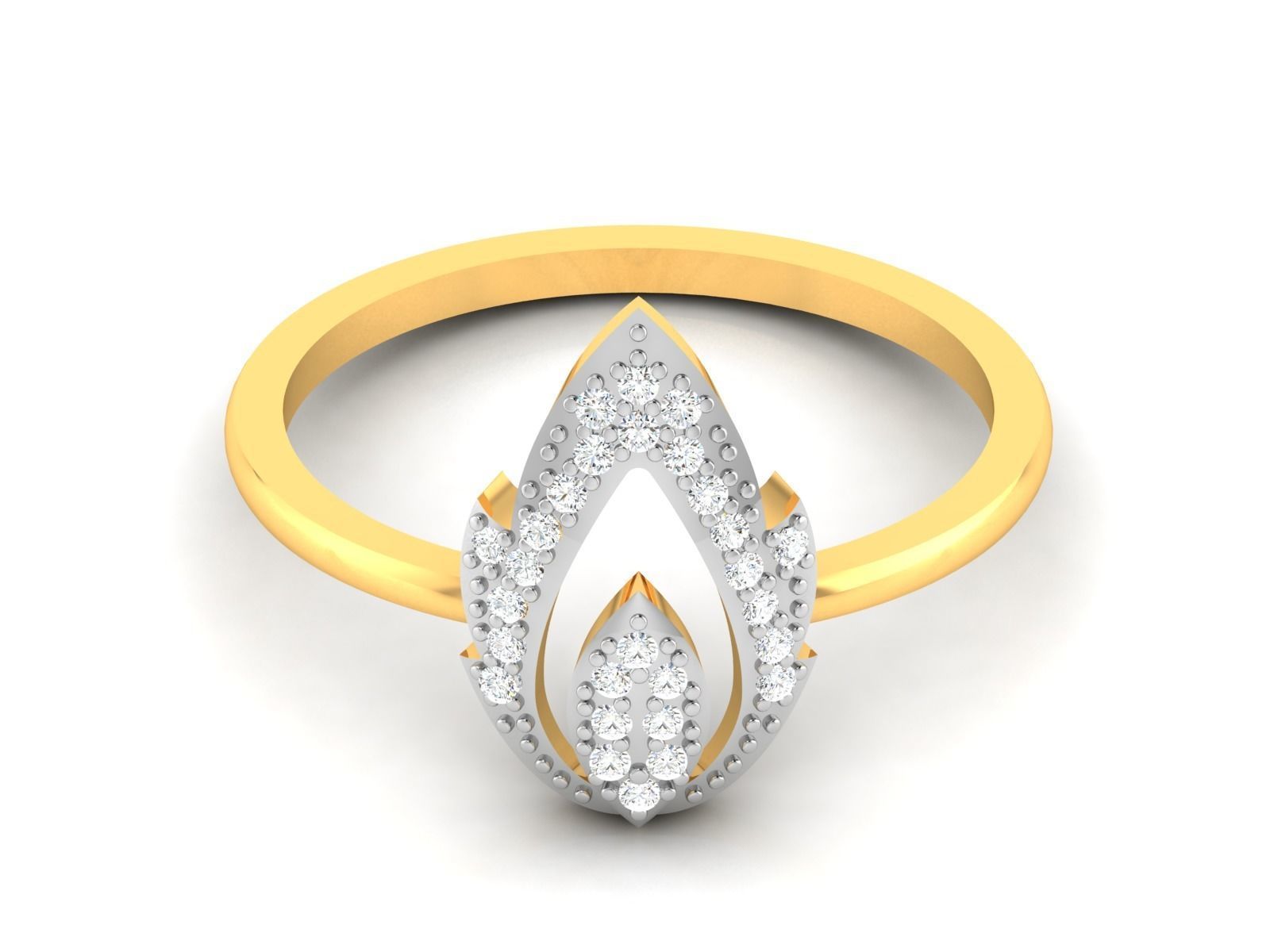 Ring-3430 diamond ring gold 3D print model_7
