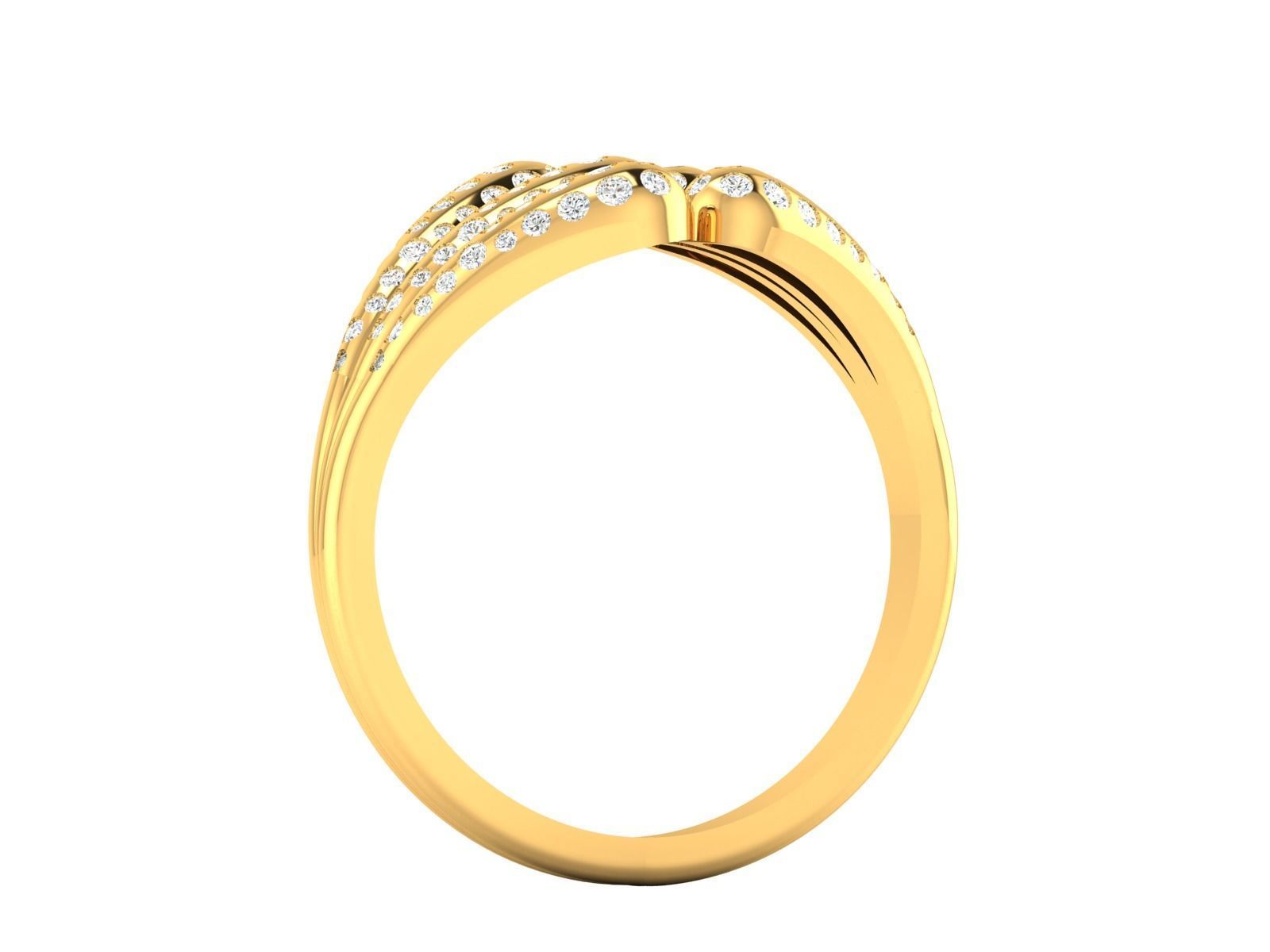 Ring-3168 gold ring with diamonds 3D print model_5