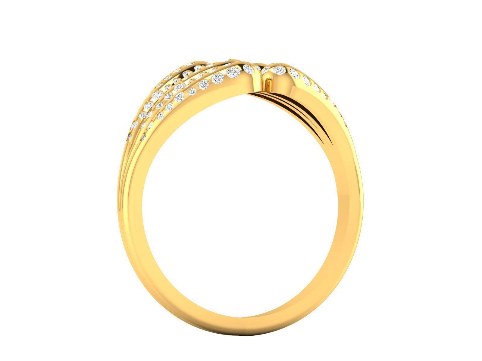 Ring-3168 gold ring with diamonds 3D print model_4