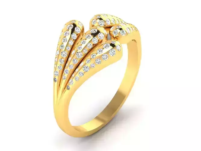 Ring-3168 gold ring with diamonds 3D print model