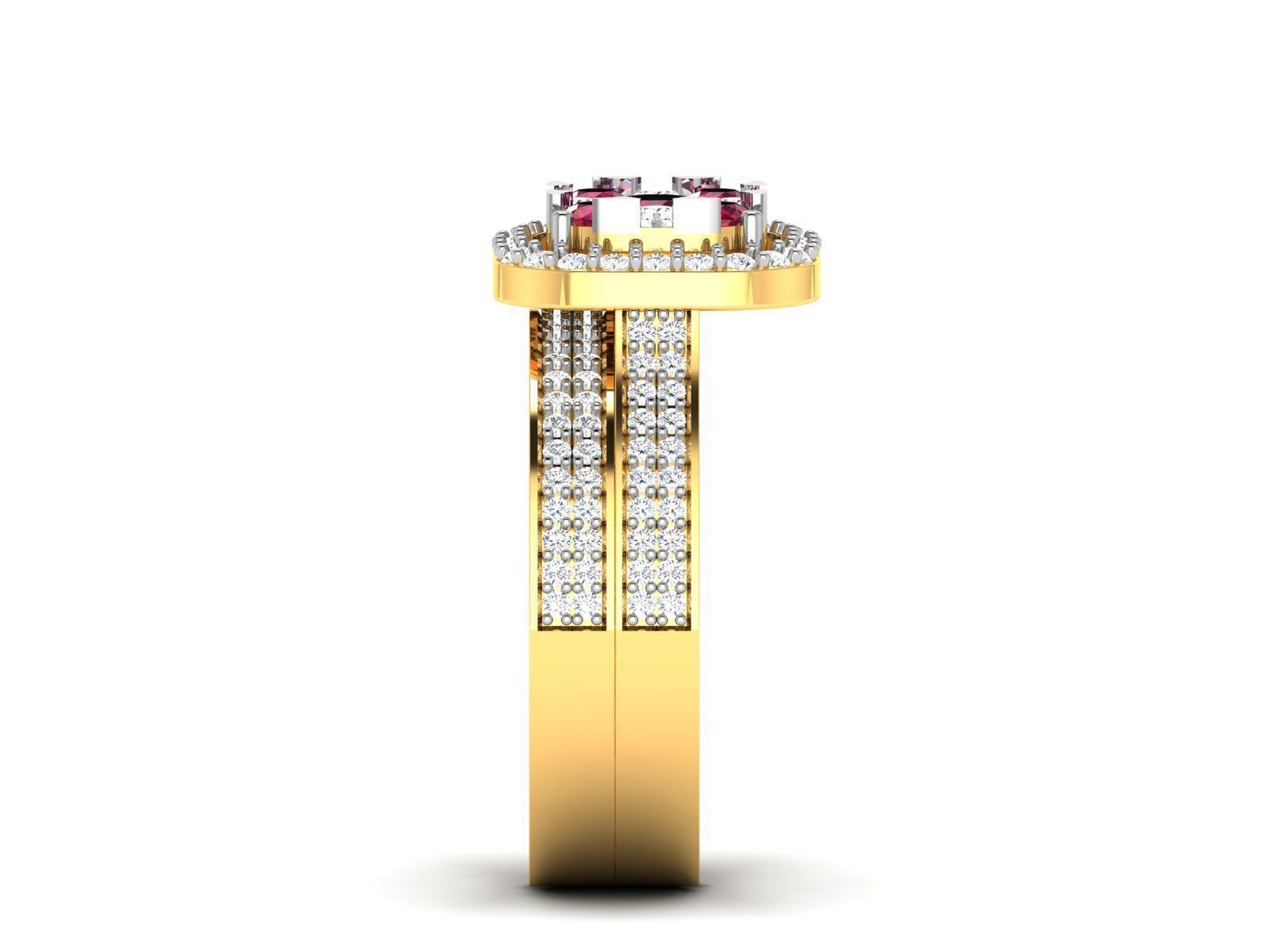 Ring-3112 engagement ring set gold 3D print model_8