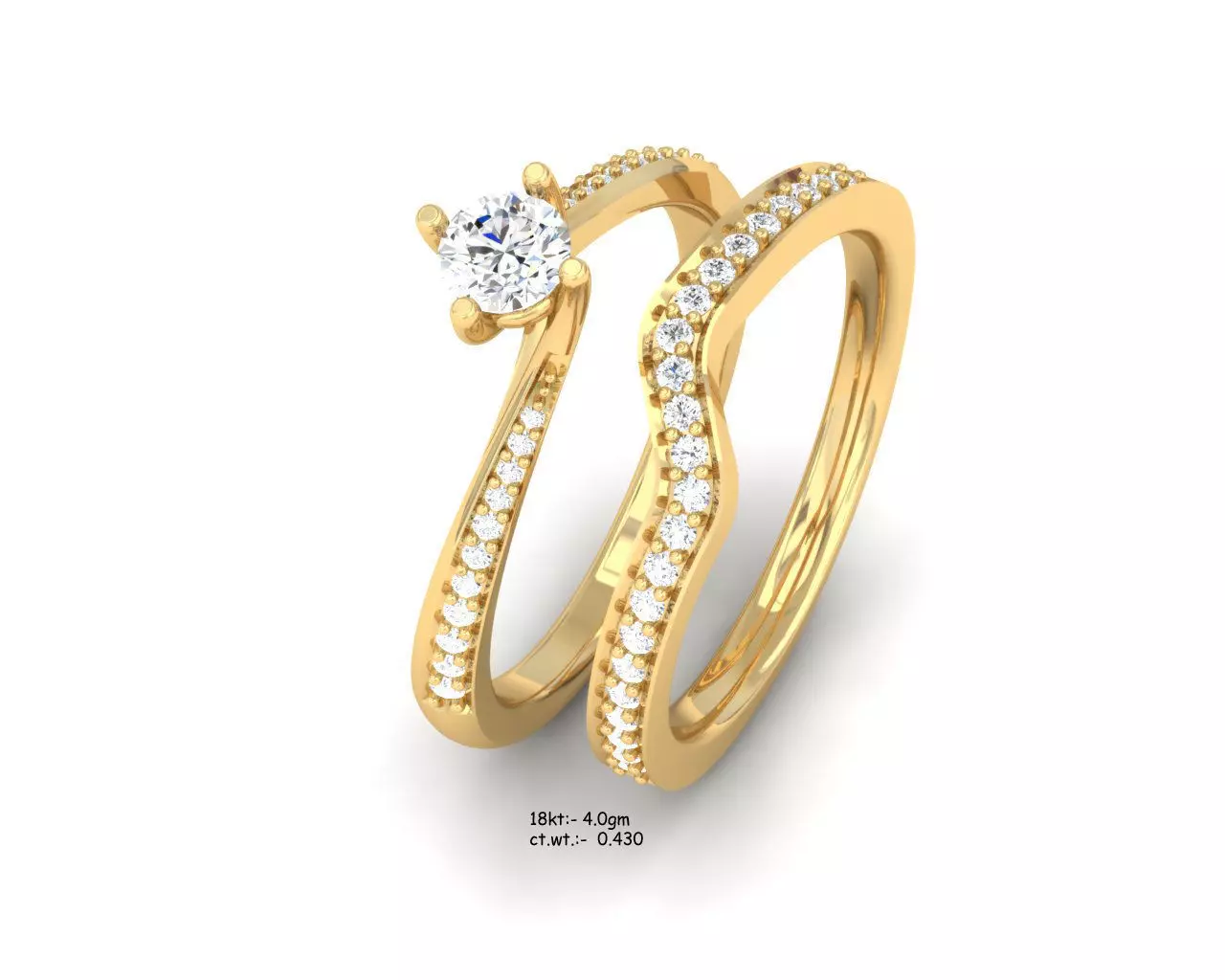 Ring-3062 gold and diamond ring with ruby stone 3D print model_0