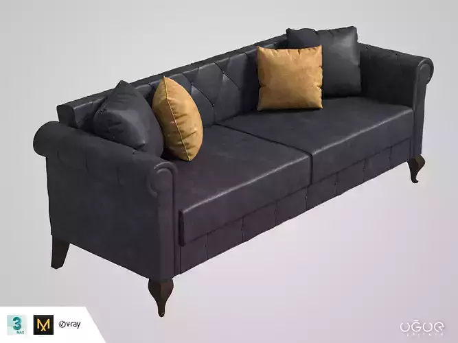 Armchair Set leather sofa with pillows
