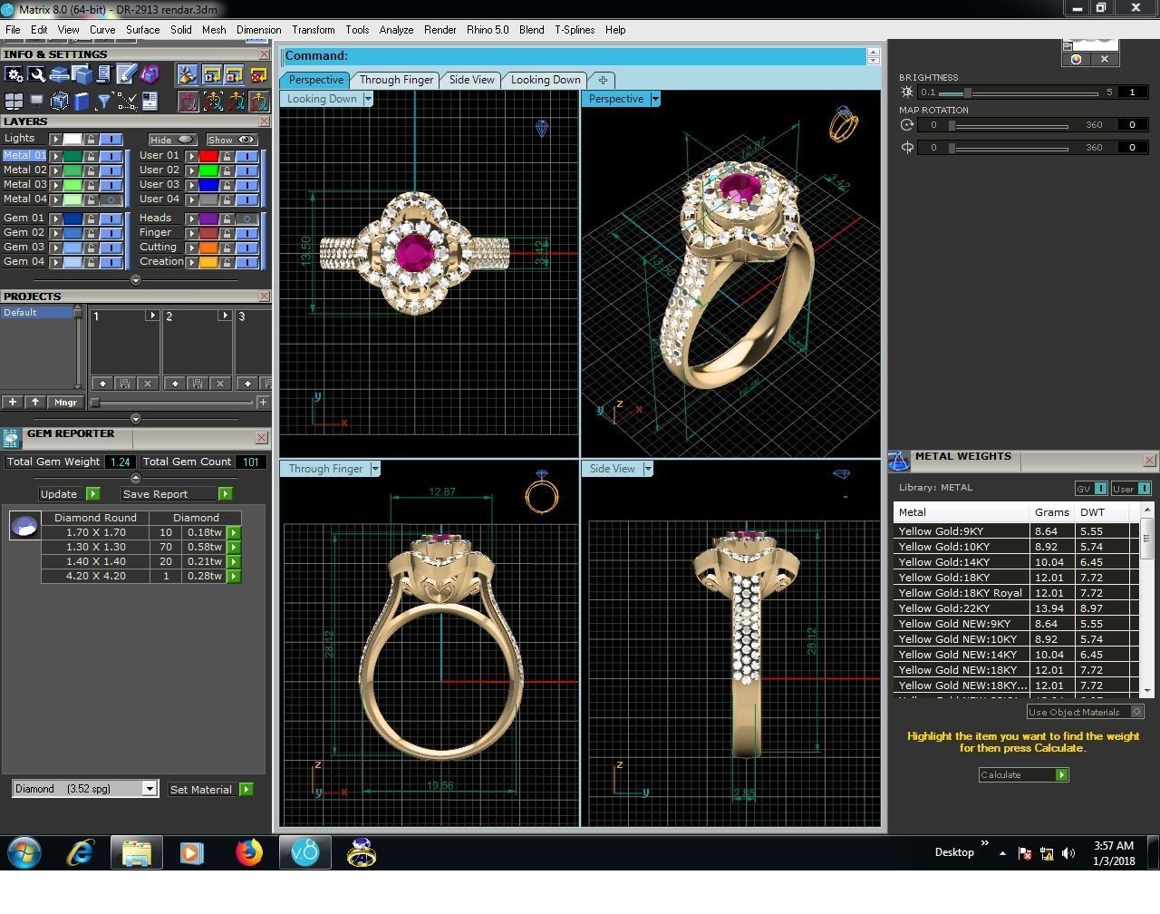 Ring-2913 ruby and diamond ring gold 3D print model_9