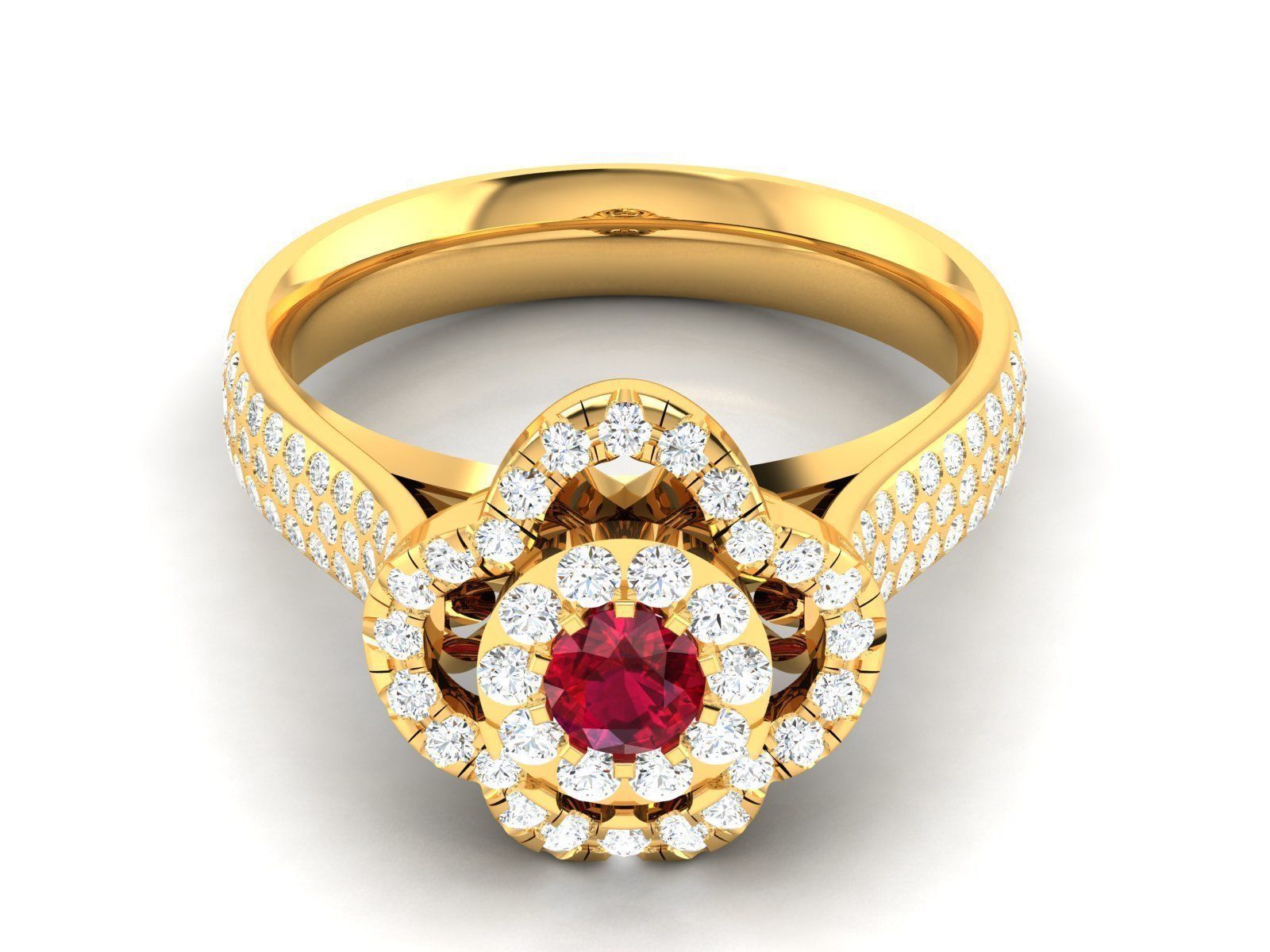 Ring-2913 ruby and diamond ring gold 3D print model_7