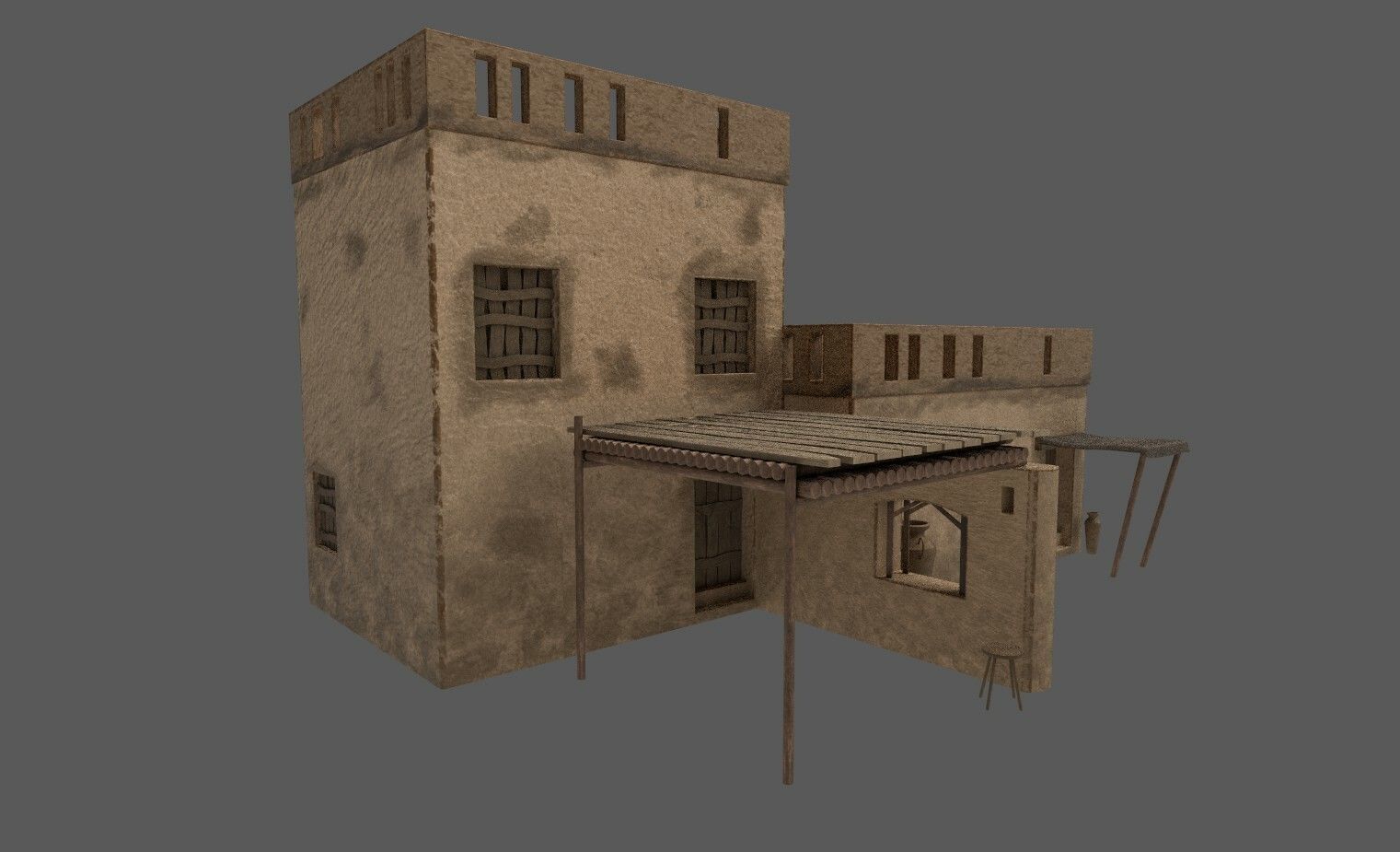 Desert House 3D model_1