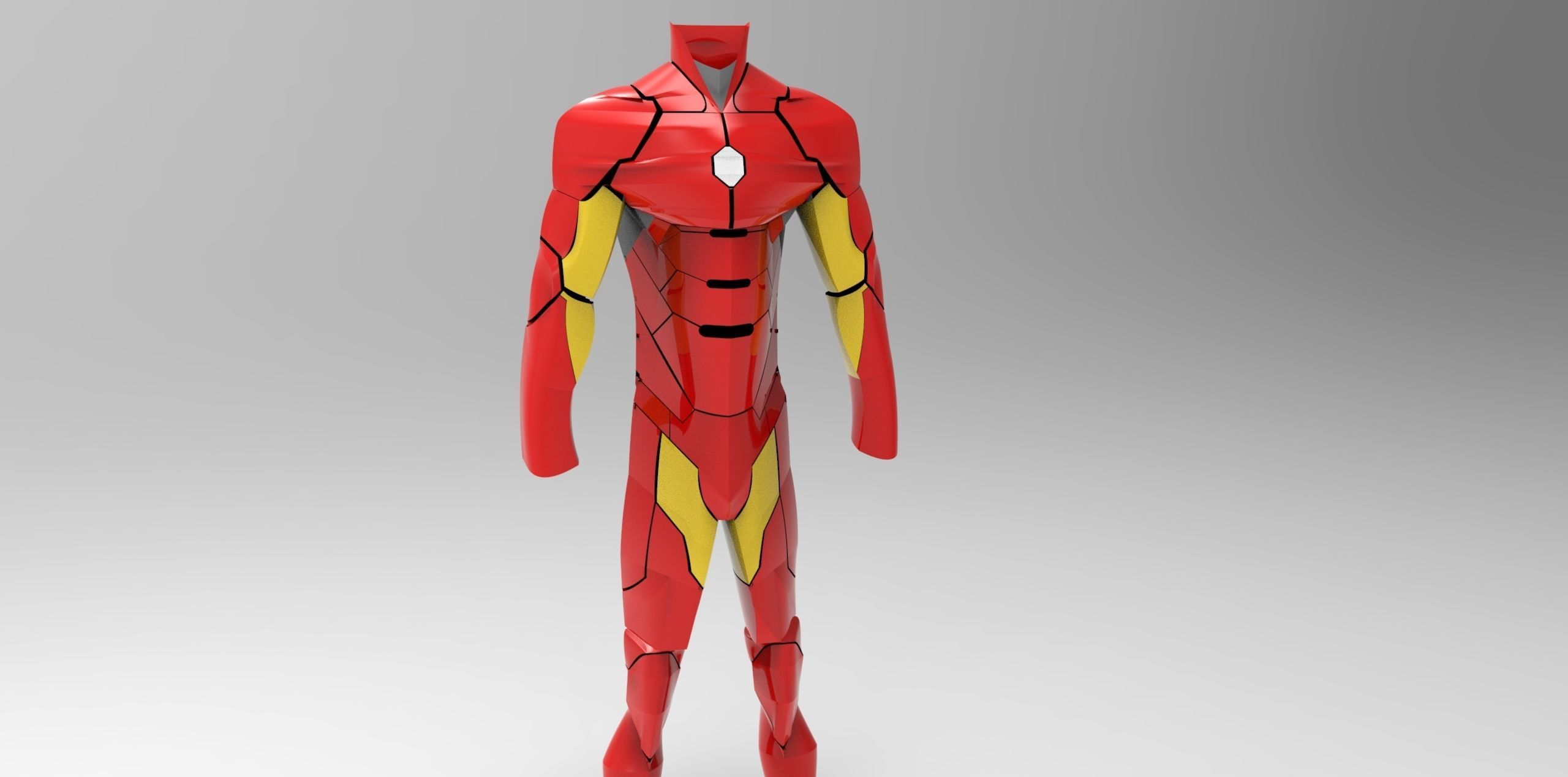 IRON MAN SUIT Low-poly 3D model_5