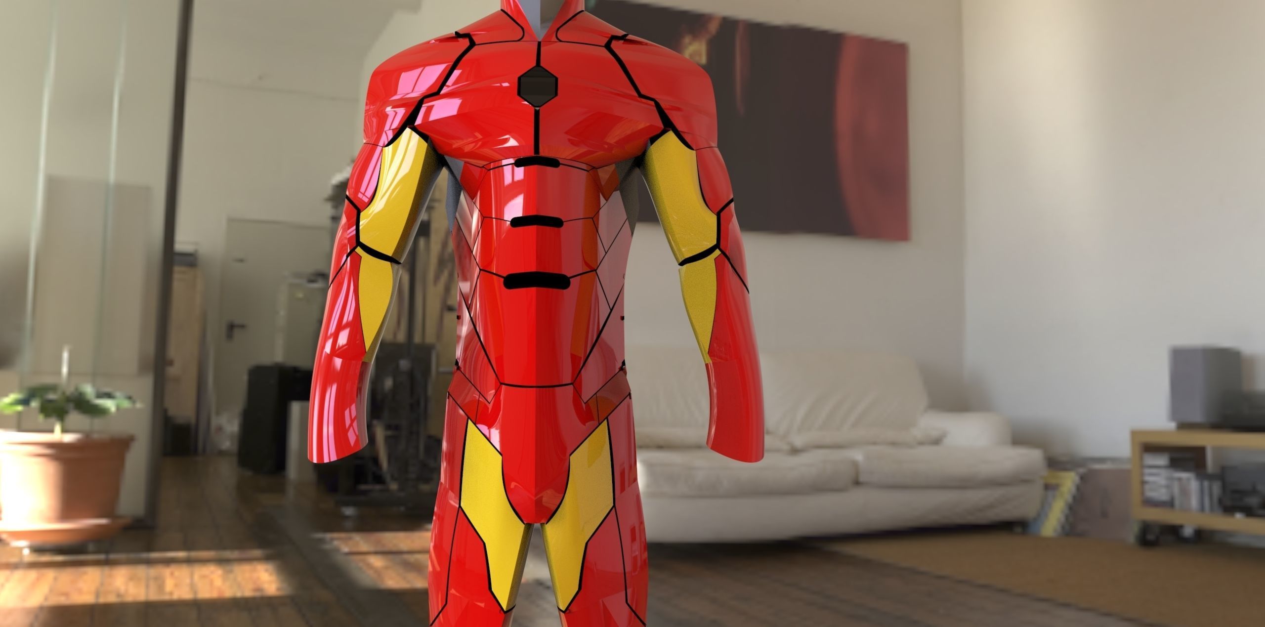 IRON MAN SUIT Low-poly 3D model_3