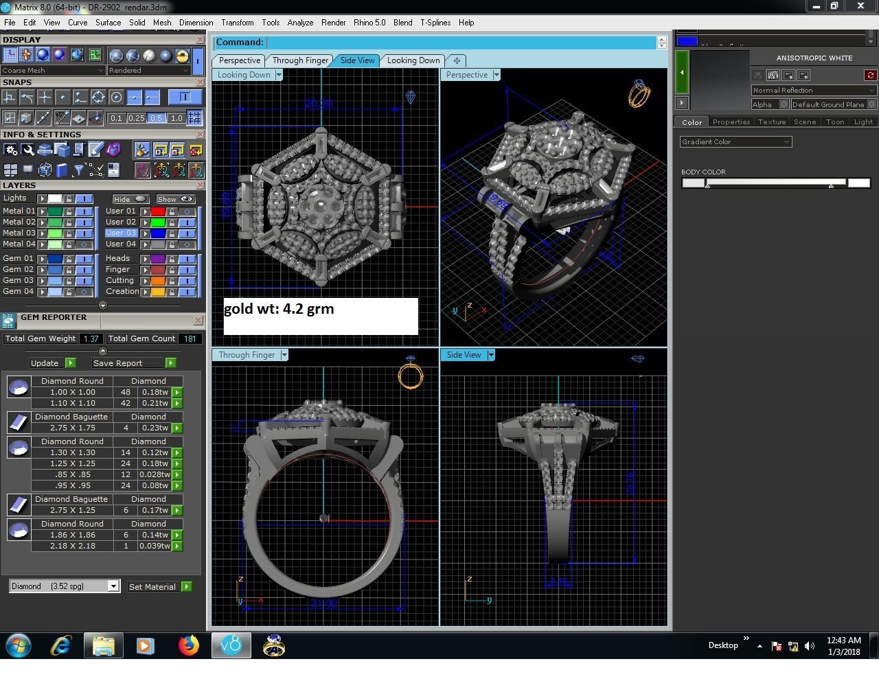 Ring-2902 elegant ruby and diamond ring 3D print model_9