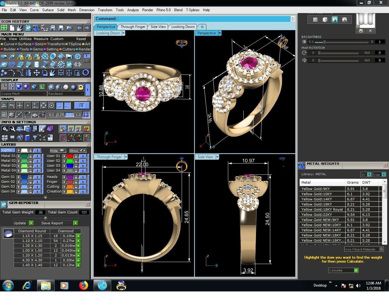 Ring-2899 ruby and diamond ring gold 3D print model_9