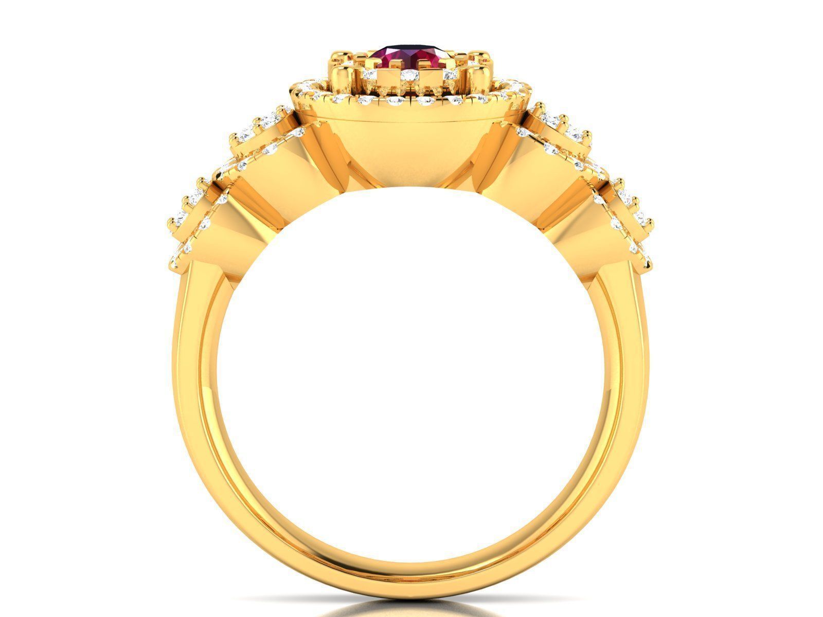 Ring-2899 ruby and diamond ring gold 3D print model_2